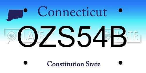 OZS54B Connecticut License Plate
