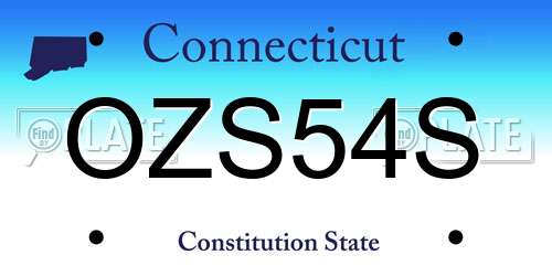 OZS54S Connecticut License Plate