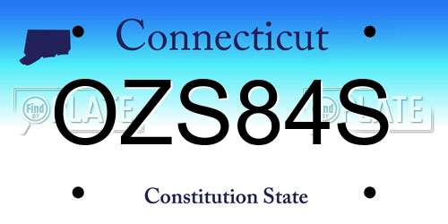 OZS84S Connecticut License Plate