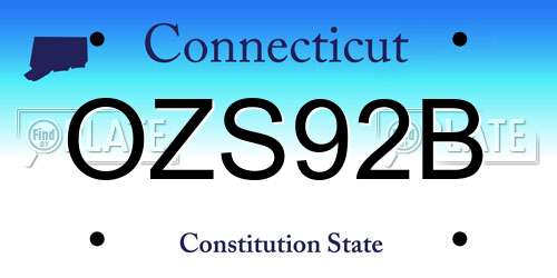 OZS92B Connecticut License Plate