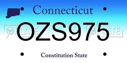 OZS975 Connecticut License Plate