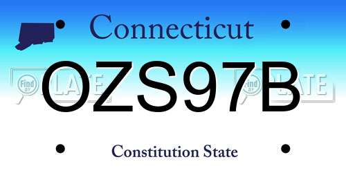 OZS97B Connecticut License Plate