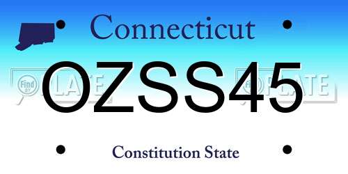 OZSS45 Connecticut License Plate