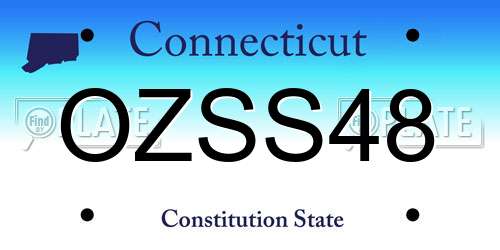 OZSS48 Connecticut License Plate