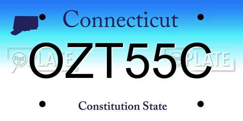 OZT55C Connecticut License Plate
