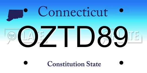 OZTD89 Connecticut License Plate