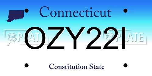 OZY22I Connecticut License Plate