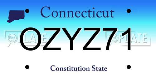 OZYZ71 Connecticut License Plate