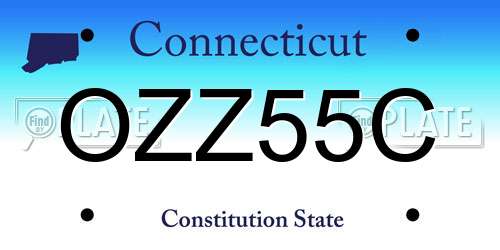 OZZ55C Connecticut License Plate