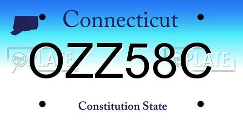 OZZ58C Connecticut License Plate