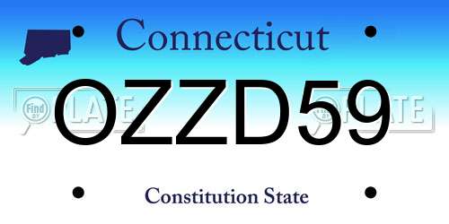 OZZD59 Connecticut License Plate