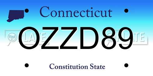OZZD89 Connecticut License Plate