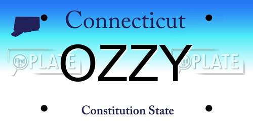 OZZY Connecticut License Plate