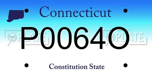 P0064O Connecticut License Plate