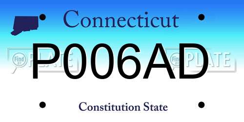 P006AD Connecticut License Plate
