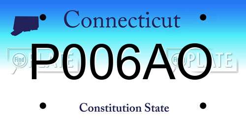 P006AO Connecticut License Plate