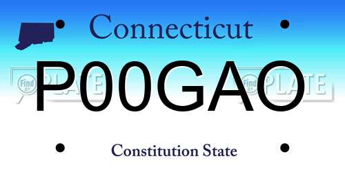 P00GAO Connecticut License Plate