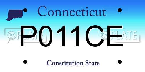 P011CE Connecticut License Plate