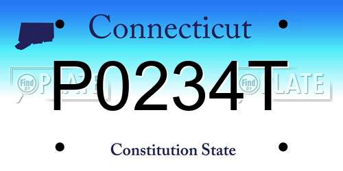 P0234T Connecticut License Plate
