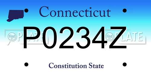 P0234Z Connecticut License Plate