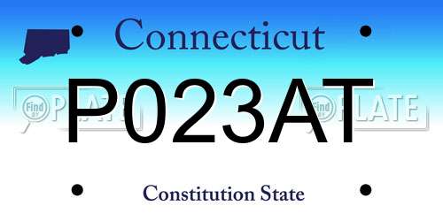 P023AT Connecticut License Plate