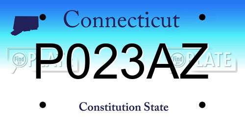 P023AZ Connecticut License Plate