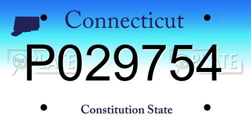 P029754 Connecticut License Plate