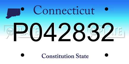 P042832 Connecticut License Plate