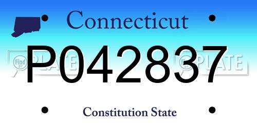 P042837 Connecticut License Plate