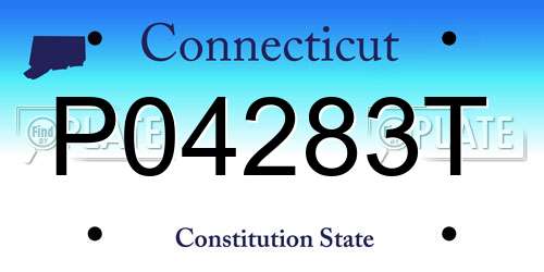 P04283T Connecticut License Plate