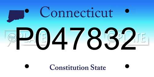 P047832 Connecticut License Plate