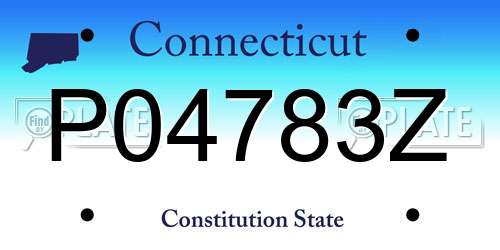 P04783Z Connecticut License Plate