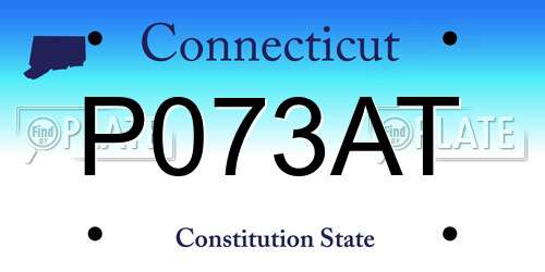 P073AT Connecticut License Plate