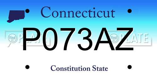 P073AZ Connecticut License Plate