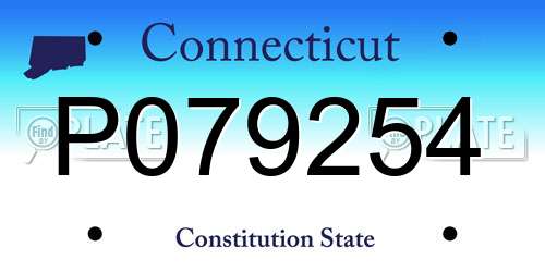 P079254 Connecticut License Plate