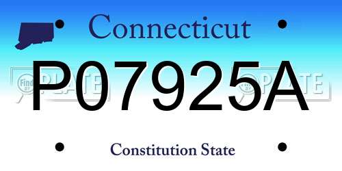 P07925A Connecticut License Plate