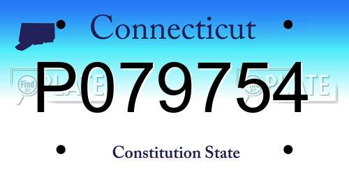 P079754 Connecticut License Plate
