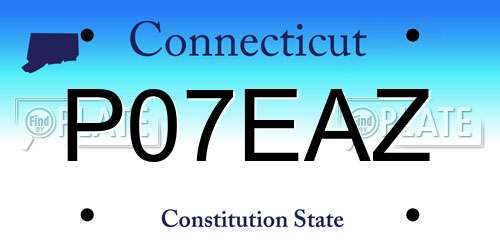 P07EAZ Connecticut License Plate