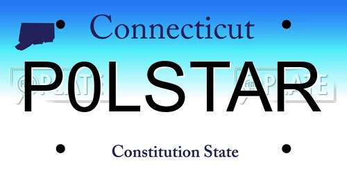 P0LSTAR Connecticut License Plate