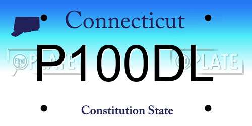 P100DL Connecticut License Plate