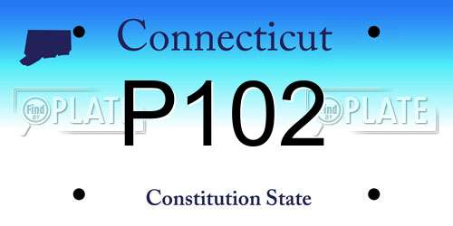 P102 Connecticut License Plate