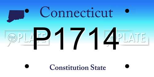 P1714 Connecticut License Plate
