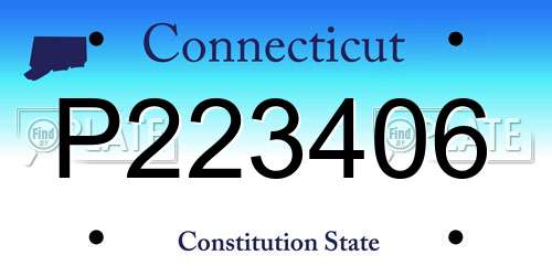 P223406 Connecticut License Plate