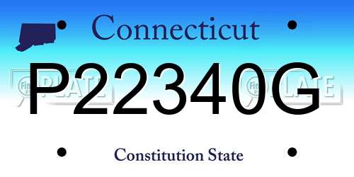 P22340G Connecticut License Plate
