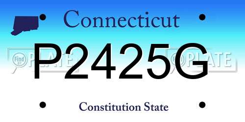 P2425G Connecticut License Plate