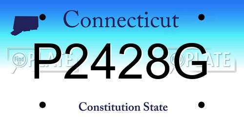 P2428G Connecticut License Plate