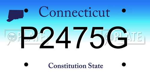 P2475G Connecticut License Plate