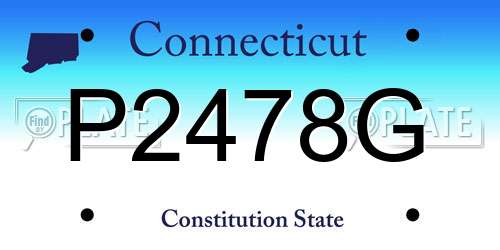 P2478G Connecticut License Plate