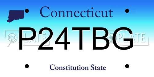 P24TBG Connecticut License Plate