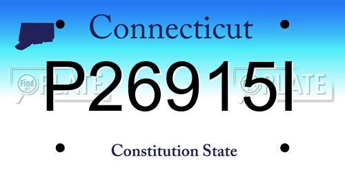 P26915I Connecticut License Plate